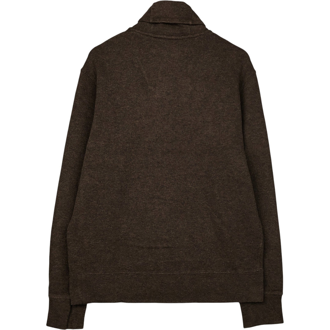 Ralph Lauren POLO RALPH LAUREN shawl collar half-button sweatshirt, men's size L cotton brown type Vintage Second Hand