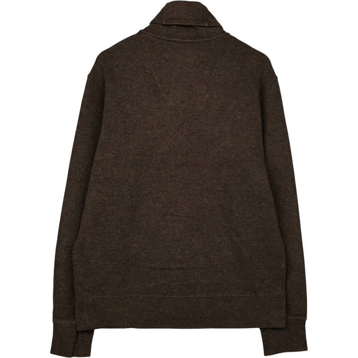 Ralph Lauren POLO RALPH LAUREN shawl collar half-button sweatshirt, men's size L cotton brown type Vintage Second Hand