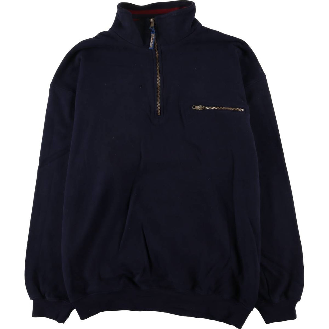 Pendleton Half-Zip Sweatshirt, Men's Size Medium cotton navy blue type Vintage Second Hand