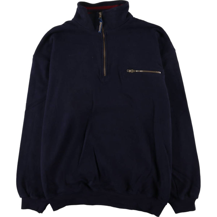 Pendleton Half-Zip Sweatshirt, Men's Size Medium cotton navy blue type Vintage Second Hand