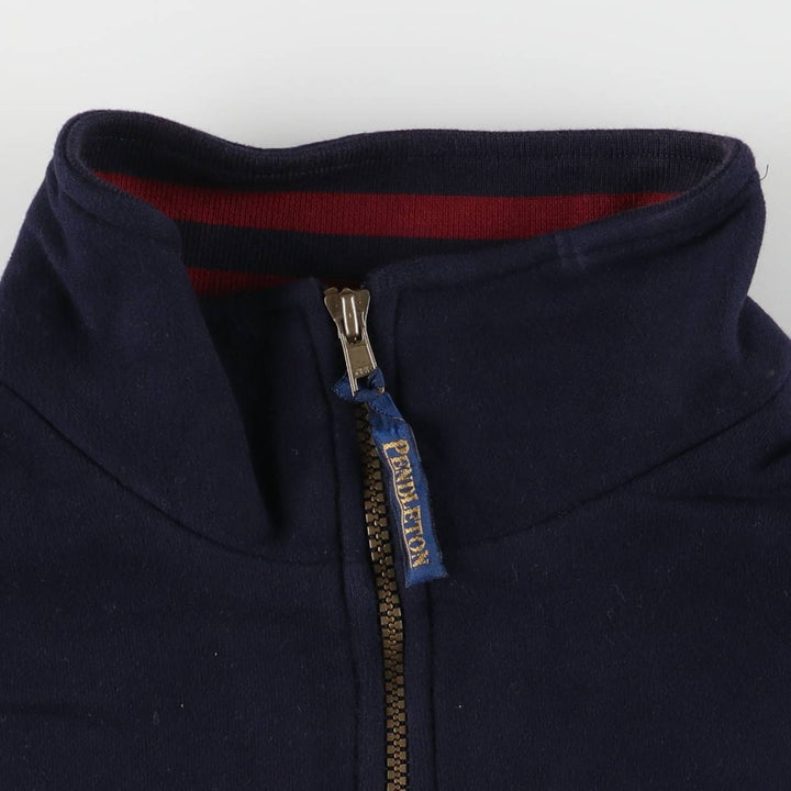 Pendleton Half-Zip Sweatshirt, Men's Size Medium cotton navy blue type Vintage Second Hand