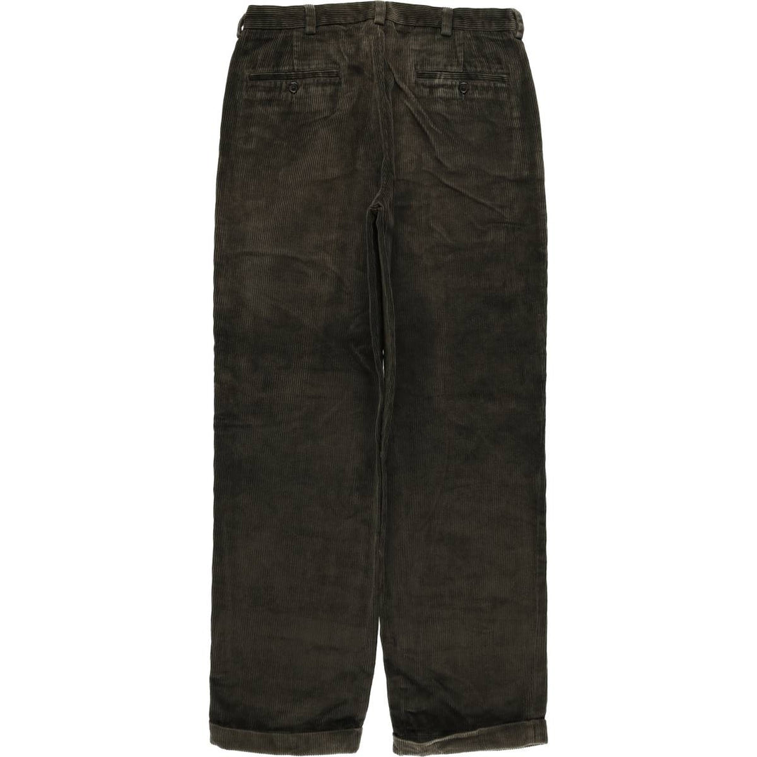 Brooks Brothers 346 Two-pleat Corduroy Pants, Men's, Size W33 cotton Green type dark green Vintage Second Hand