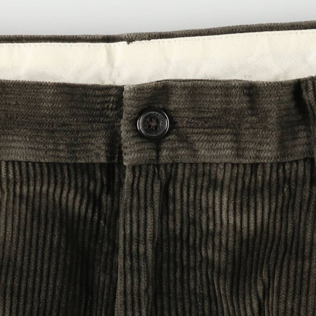 Brooks Brothers 346 Two-pleat Corduroy Pants, Men's, Size W33 cotton Green type dark green Vintage Second Hand