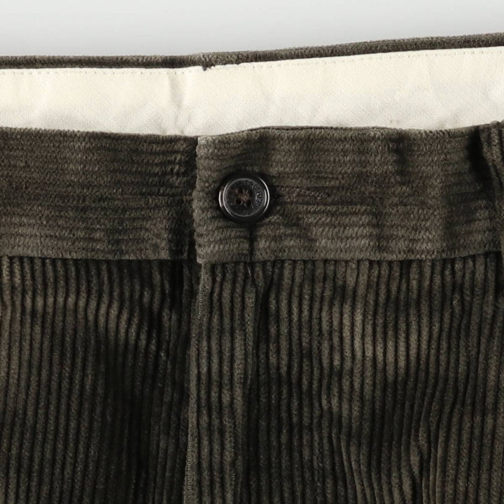 Brooks Brothers 346 Two-pleat Corduroy Pants, Men's, Size W33 cotton Green type dark green Vintage Second Hand