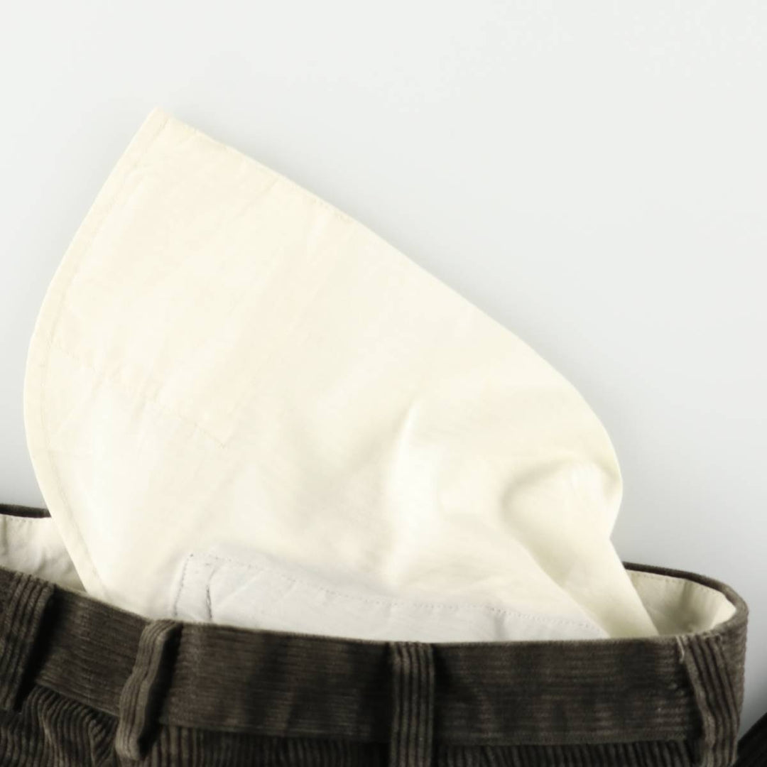 Brooks Brothers 346 Two-pleat Corduroy Pants, Men's, Size W33 cotton Green type dark green Vintage Second Hand