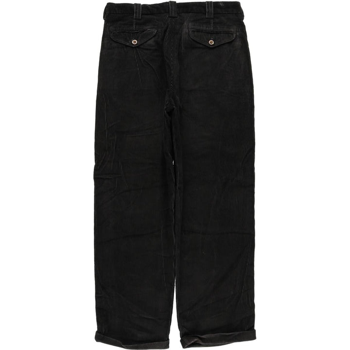 90s-00'S LLBean Two-pleat Corduroy Pants, Men's, Size W34, Vintage cotton black type Vintage Second Hand