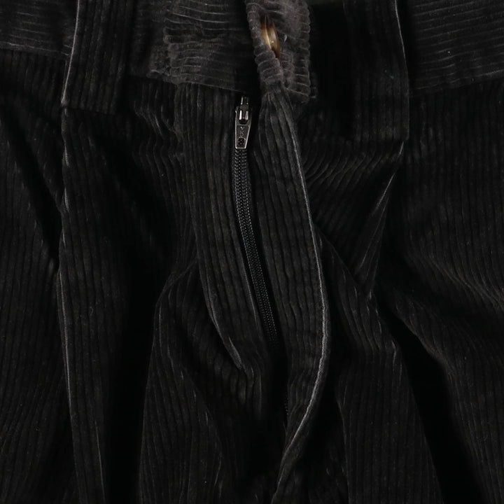 90s-00'S LLBean Two-pleat Corduroy Pants, Men's, Size W34, Vintage cotton black type Vintage Second Hand