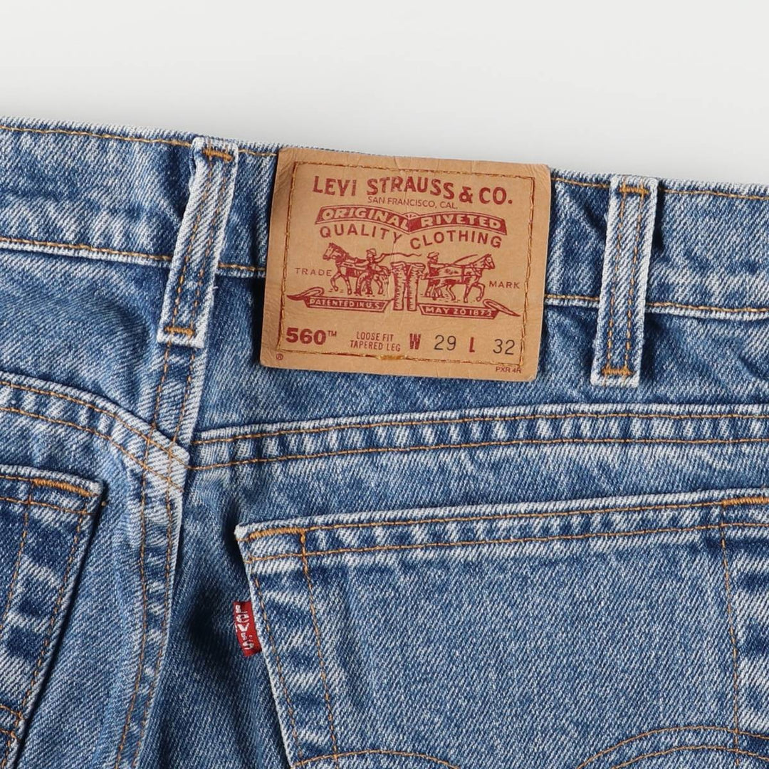 90'S Levi's 560 Relaxed Fit Tapered Leg Denim Pants, Made in USA, Men's, Size W29, Vintage cotton blue type Vintage Second Hand