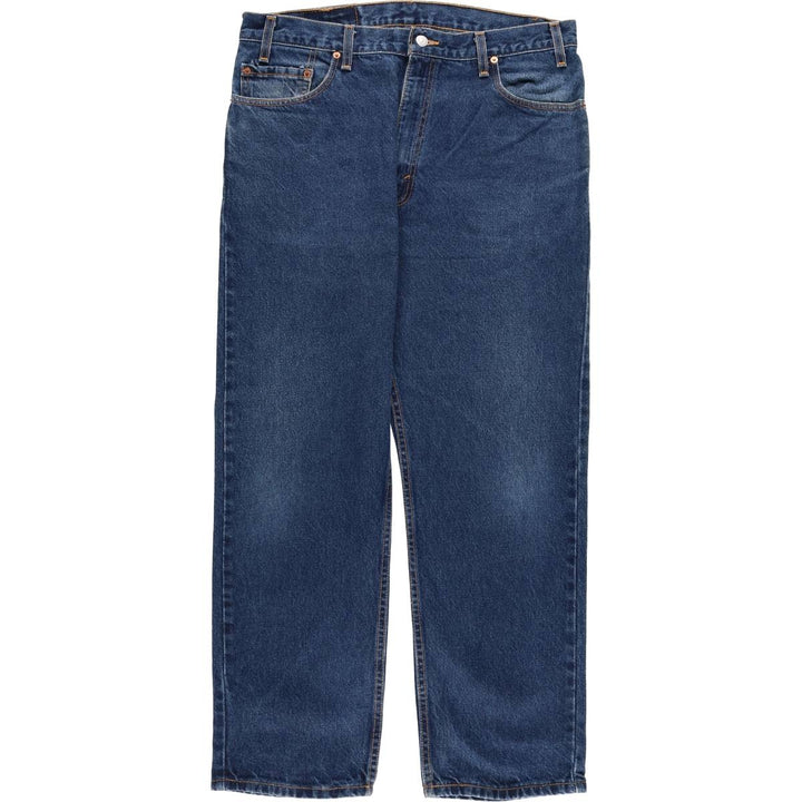 00'S Levi's 505 REGULAR FIT STRAIGHT LEG tapered denim pants made in USA, men's w36 equivalent cotton navy blue type Vintage Second Hand