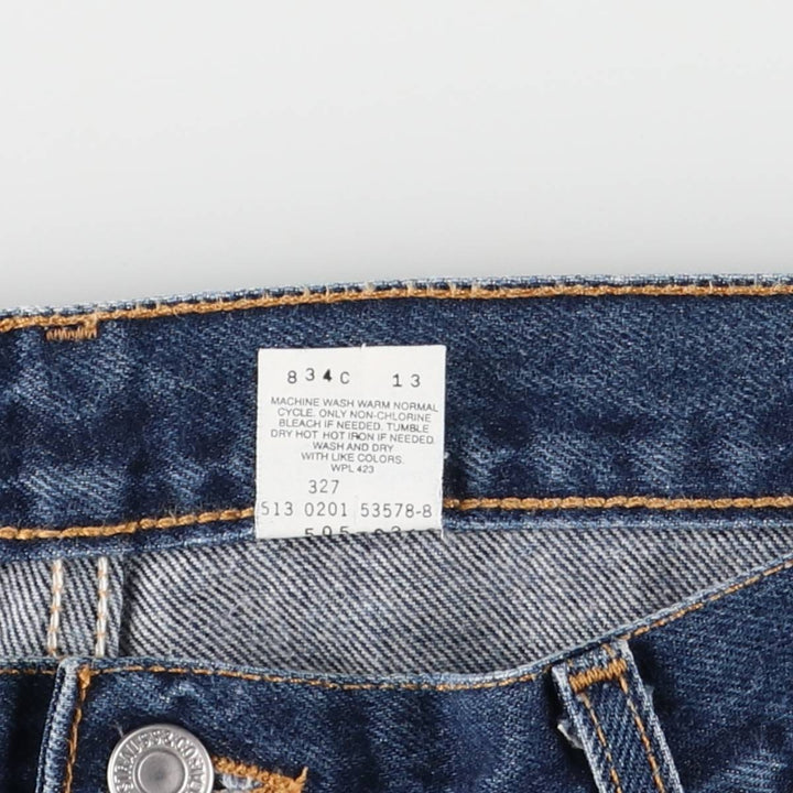 00'S Levi's 505 REGULAR FIT STRAIGHT LEG tapered denim pants made in USA, men's w36 equivalent cotton navy blue type Vintage Second Hand