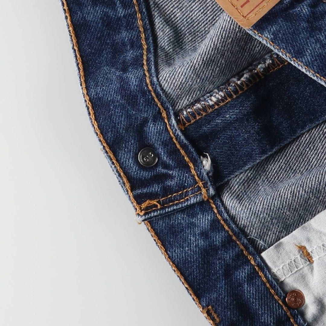 00'S Levi's 505 REGULAR FIT STRAIGHT LEG tapered denim pants made in USA, men's w36 equivalent cotton navy blue type Vintage Second Hand