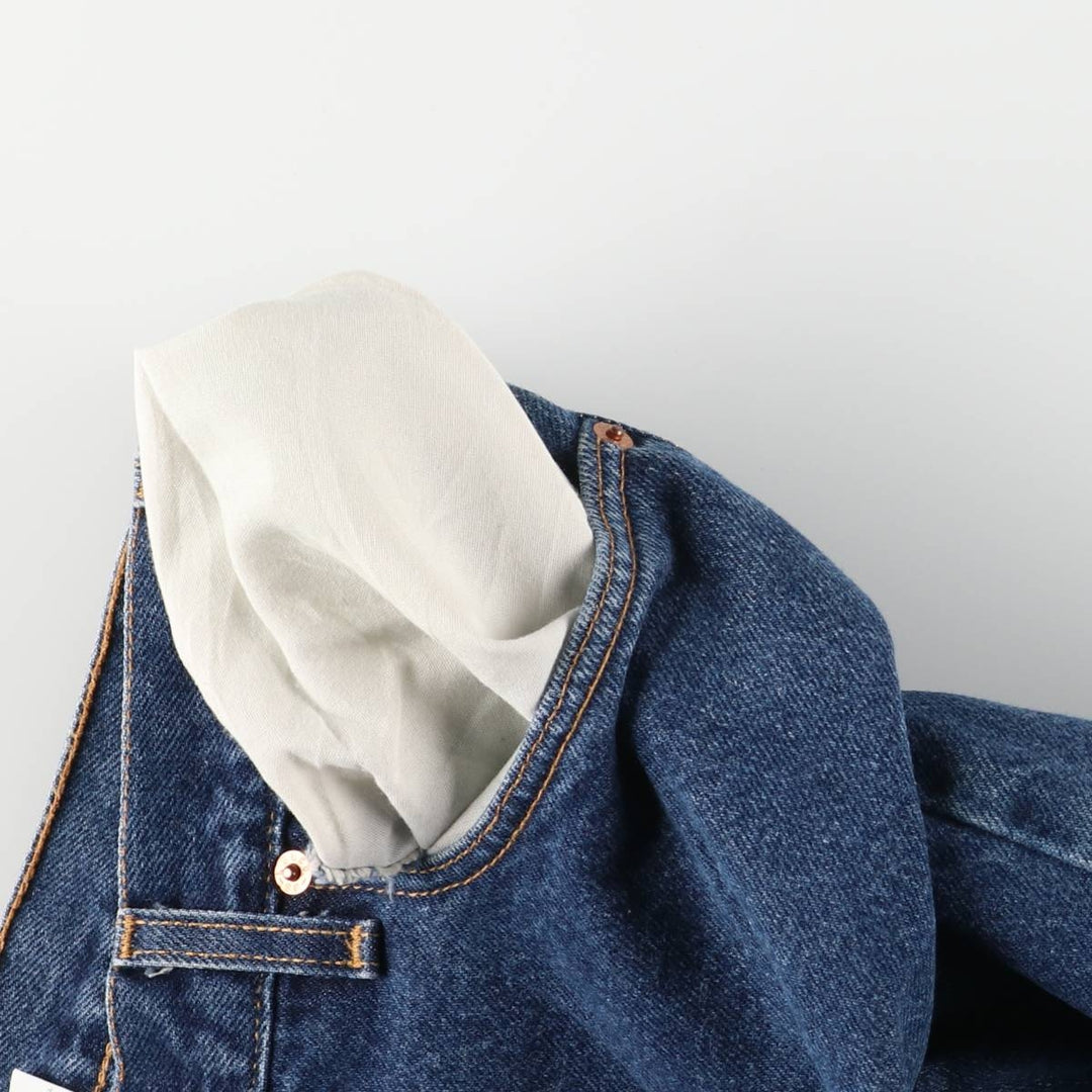 00'S Levi's 505 REGULAR FIT STRAIGHT LEG tapered denim pants made in USA, men's w36 equivalent cotton navy blue type Vintage Second Hand