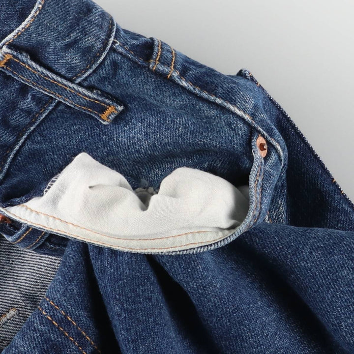 00'S Levi's 505 REGULAR FIT STRAIGHT LEG tapered denim pants made in USA, men's w36 equivalent cotton navy blue type Vintage Second Hand