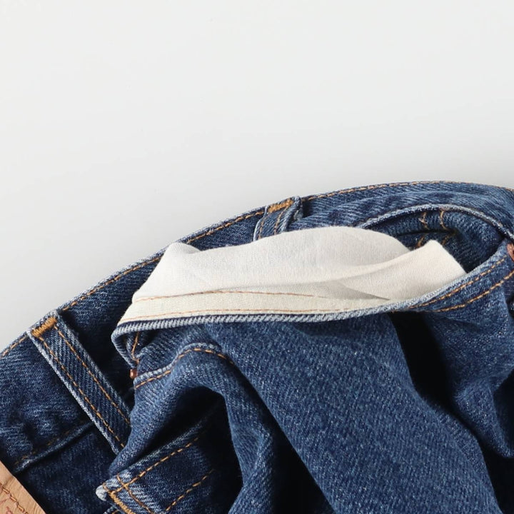 00'S Levi's 505 REGULAR FIT STRAIGHT LEG tapered denim pants made in USA, men's w36 equivalent cotton navy blue type Vintage Second Hand