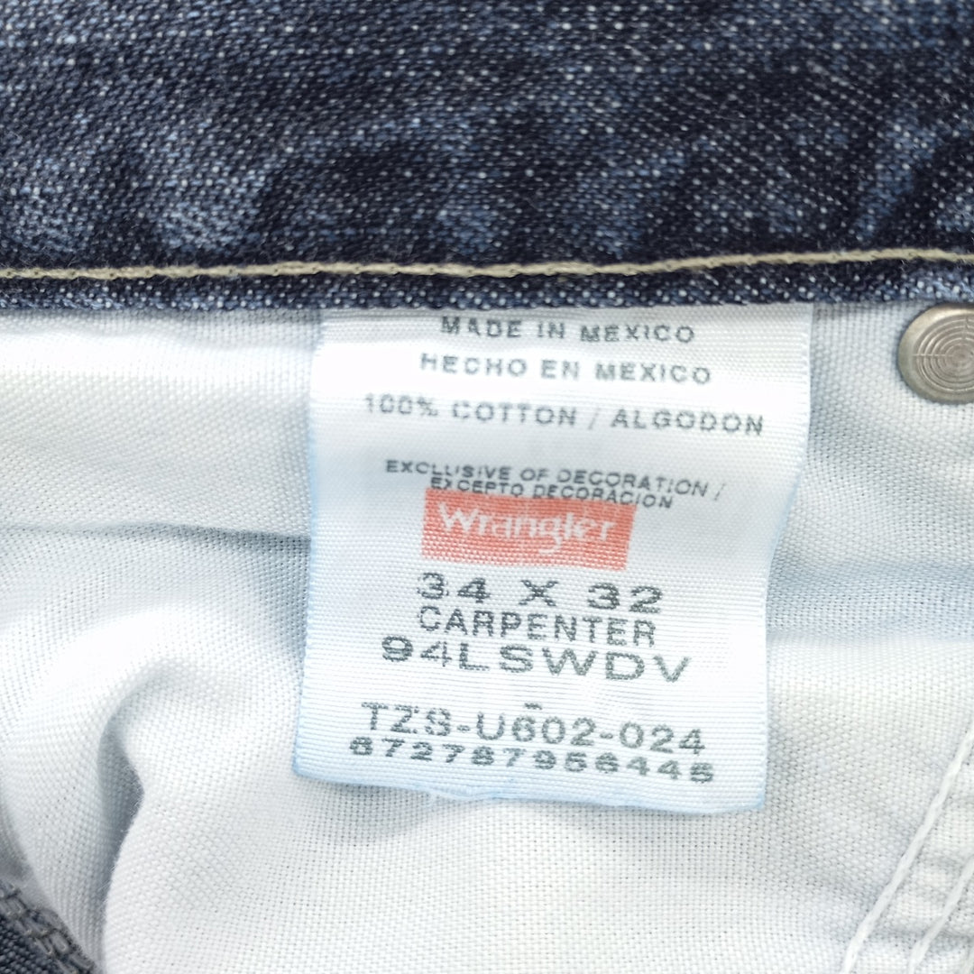 00'S Wrangler CARPENTER denim painter pants for men, equivalent to W34 cotton blue type Vintage Second Hand