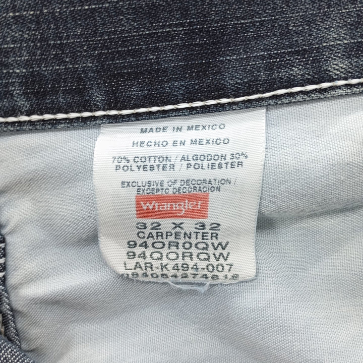 00'S Wrangler CARPENTER denim painter pants for men, equivalent to W32 cotton blue type Vintage Second Hand