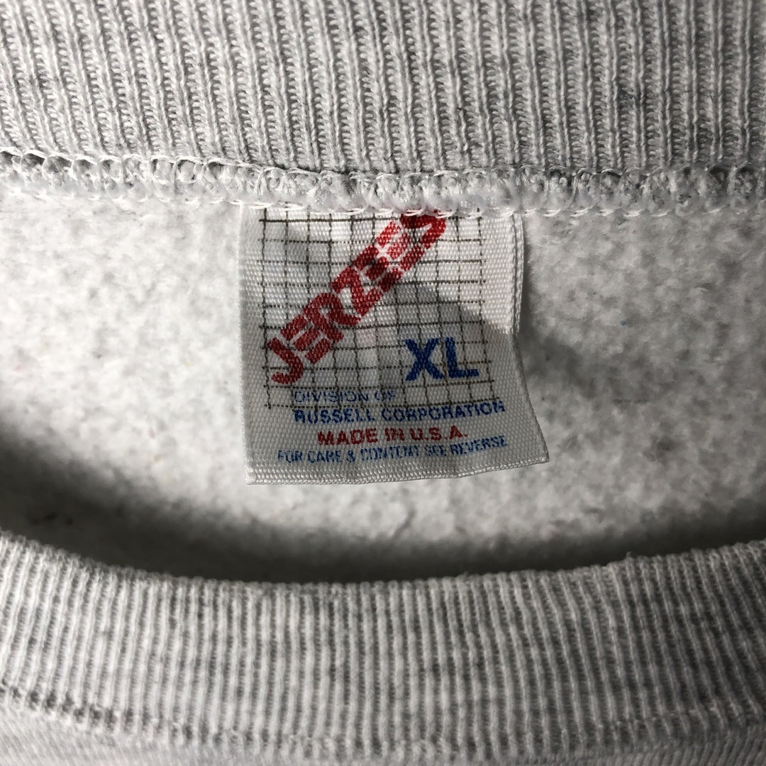 80s-90'S Jerzees Plain Blank Sweatshirt Trainer Made in USA Men's XL Vintage cotton gray type Vintage Second Hand