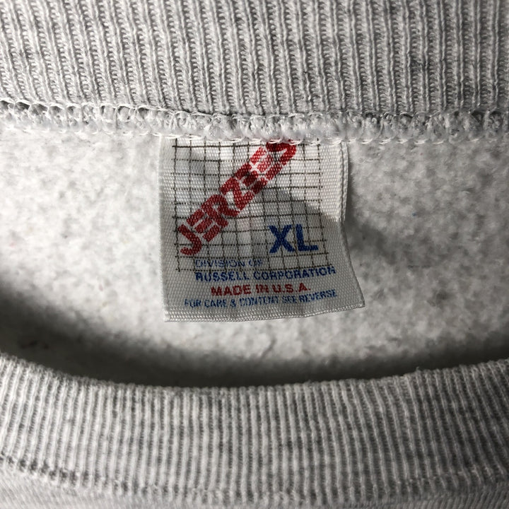 80s-90'S Jerzees Plain Blank Sweatshirt Trainer Made in USA Men's XL Vintage cotton gray type Vintage Second Hand