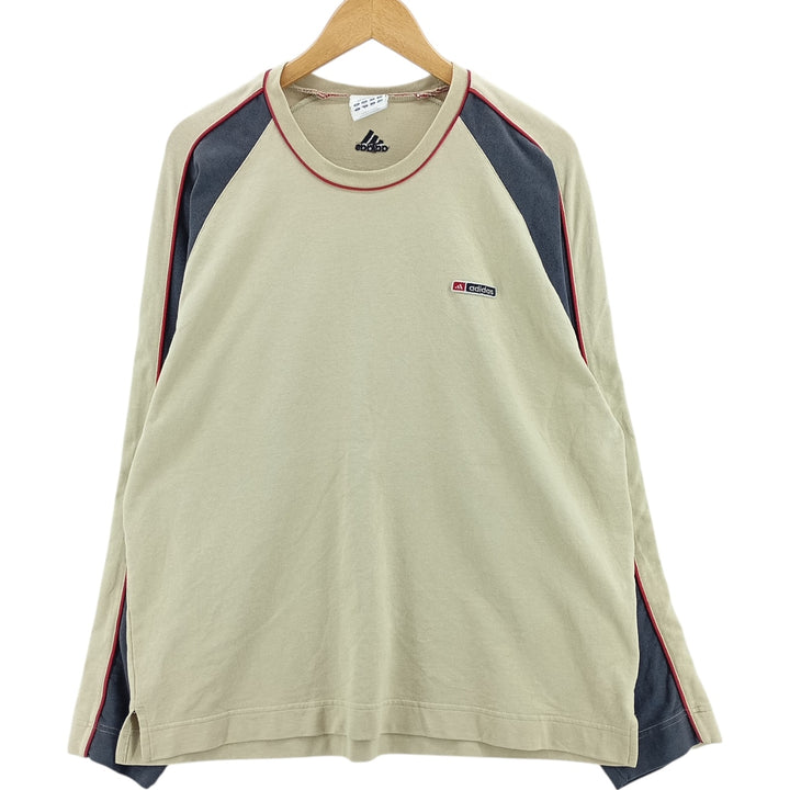 00'S Adidas logo sweatshirt, men's size L cotton Beige type Vintage Second Hand
