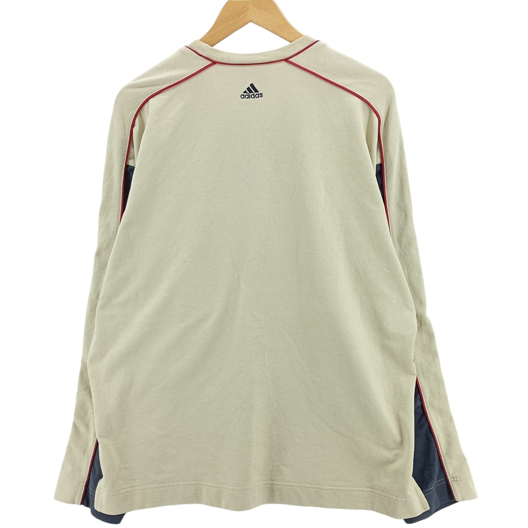 00'S Adidas logo sweatshirt, men's size L cotton Beige type Vintage Second Hand