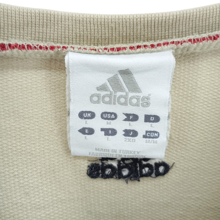 00'S Adidas logo sweatshirt, men's size L cotton Beige type Vintage Second Hand