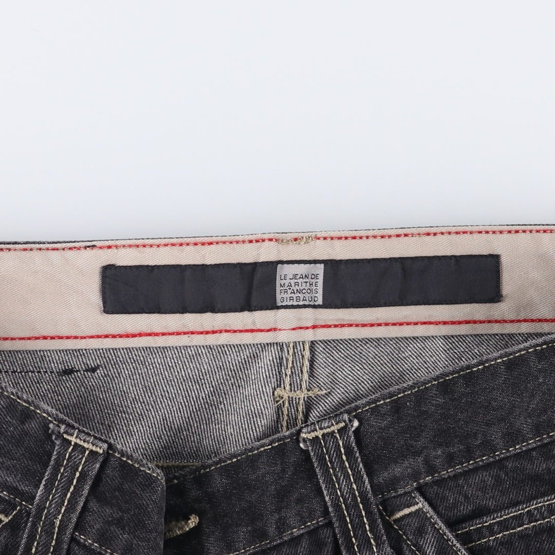 Marithe Francois Girbaud denim painter pants, men's size W35 cotton black type Vintage Second Hand