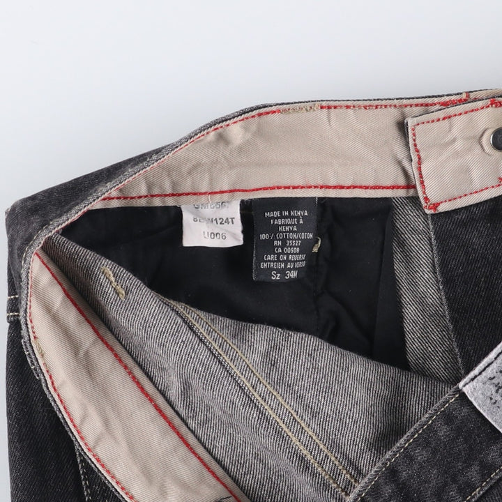 Marithe Francois Girbaud denim painter pants, men's size W35 cotton black type Vintage Second Hand