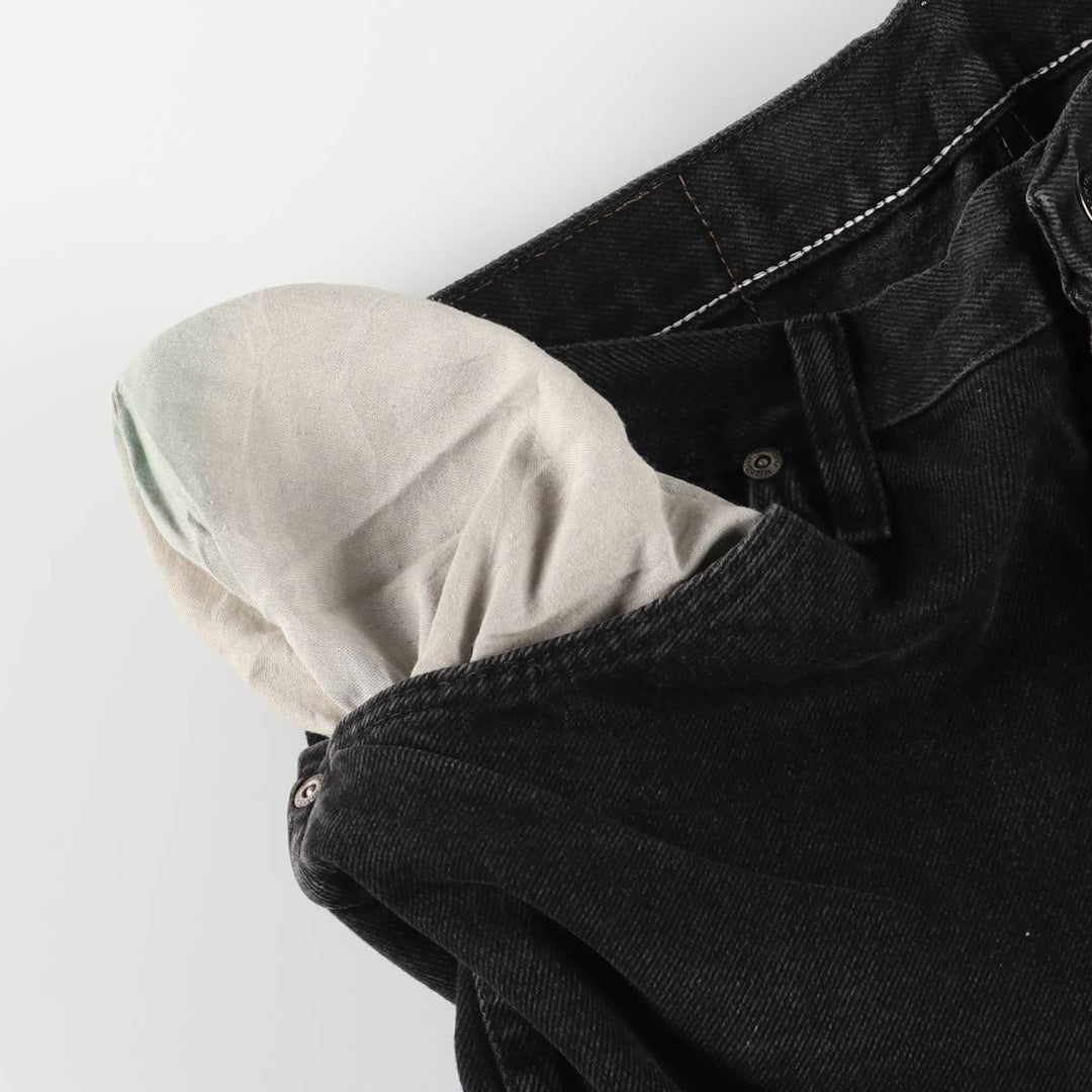 Wrangler Men's Black Denim Tapered Denim Pants, Size W32 cotton black type Vintage Second Hand
