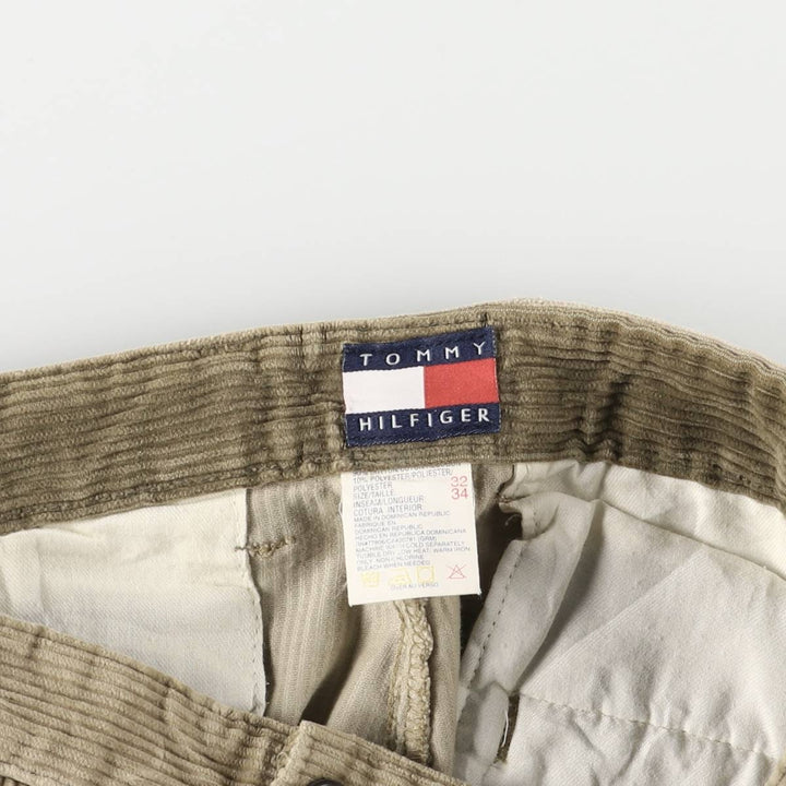 Vintage 90'S Tommy Hilfiger two-pleat corduroy pants, men's size W32. cotton Khaki type beige Vintage Second Hand