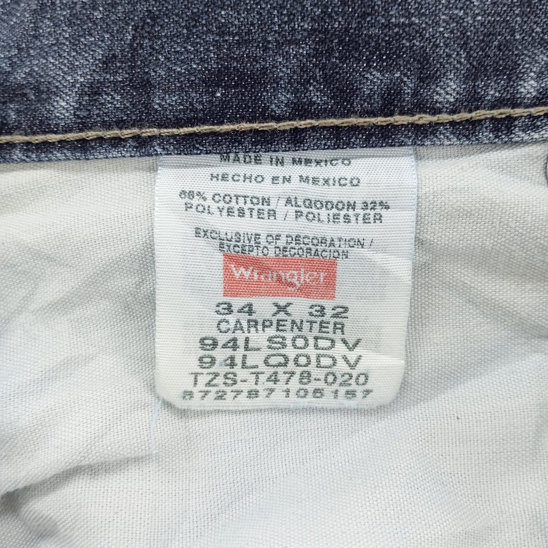 00'S Wrangler CARPENTER denim painter pants for men, equivalent to W34 cotton blue type Vintage Second Hand