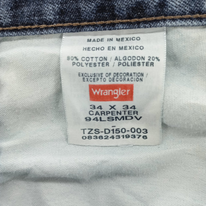 00'S Wrangler CARPENTER denim painter pants for men, equivalent to W34 cotton blue type Vintage Second Hand