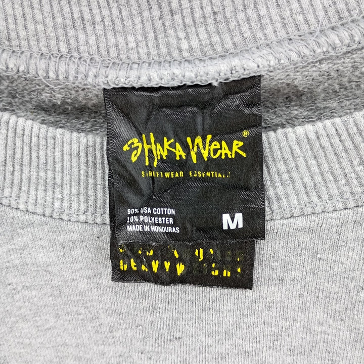 SHAKA plain blank sweatshirt, men's size M cotton gray type Vintage Second Hand