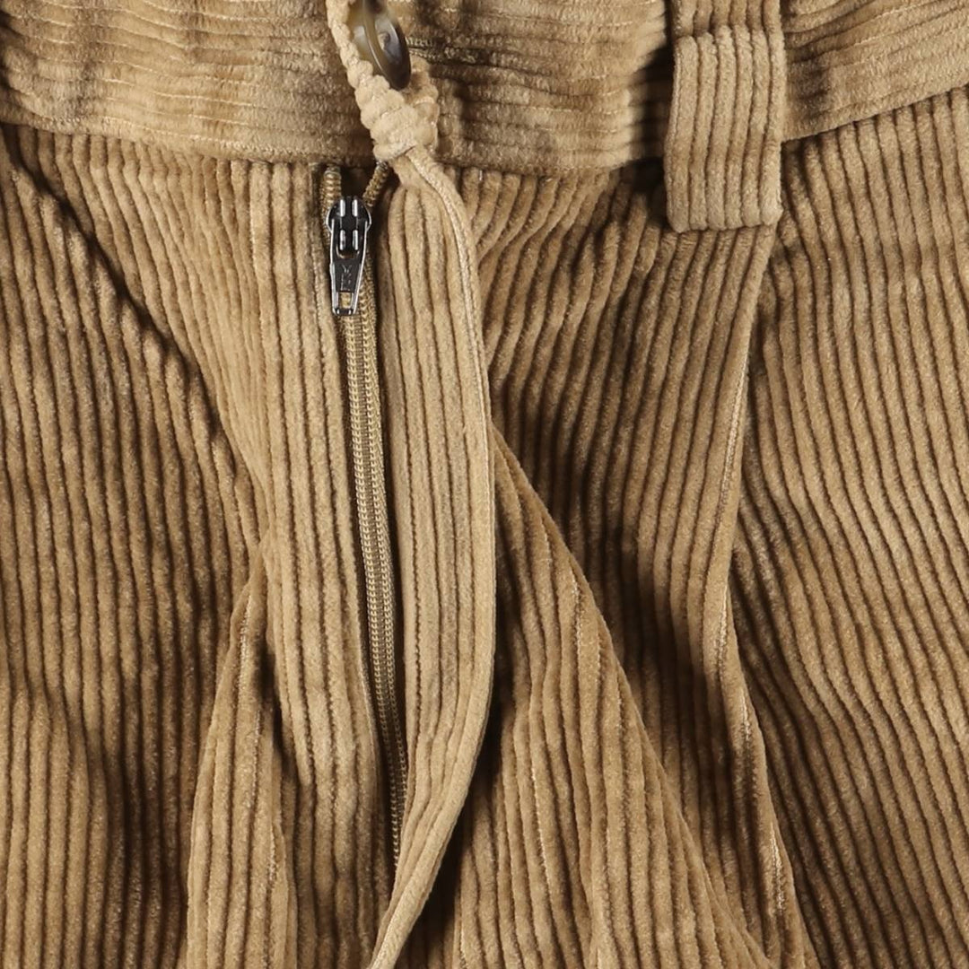 LLBean Classic Fit Wide-Ribbed Two-Pleated Corduroy Pants, Men's, Size W35 cotton Beige type Vintage Second Hand