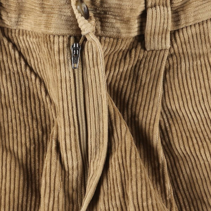 LLBean Classic Fit Wide-Ribbed Two-Pleated Corduroy Pants, Men's, Size W35 cotton Beige type Vintage Second Hand