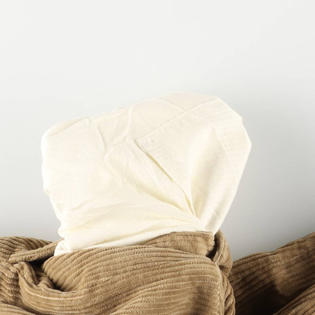 LLBean Classic Fit Wide-Ribbed Two-Pleated Corduroy Pants, Men's, Size W35 cotton Beige type Vintage Second Hand