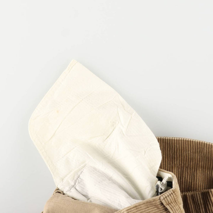 LLBean Classic Fit Wide-Ribbed Two-Pleated Corduroy Pants, Men's, Size W35 cotton Beige type Vintage Second Hand