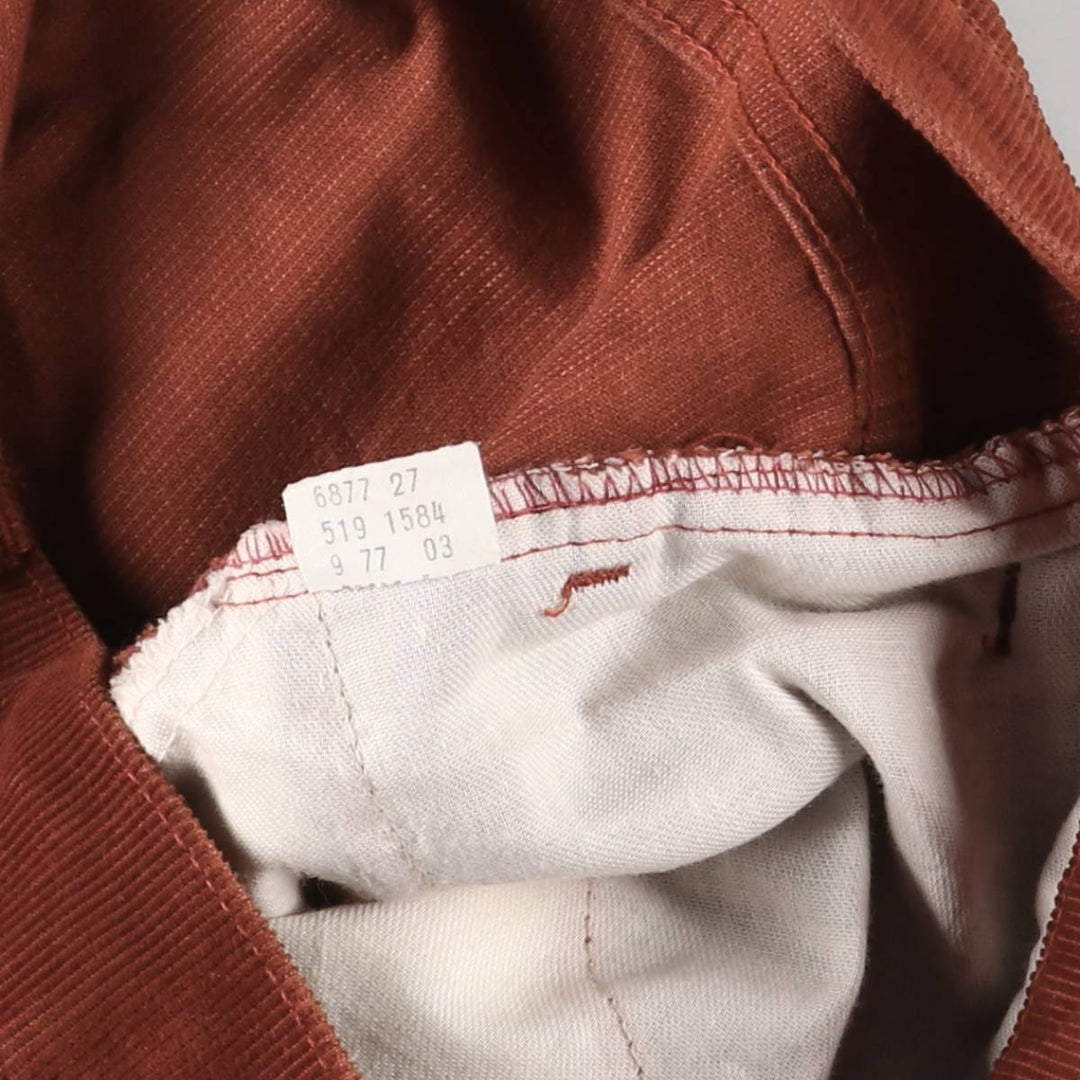 Vintage 1970'S Levi's 519-1584 corduroy pants, men's size W31. unclear burgundy type Vintage Second Hand