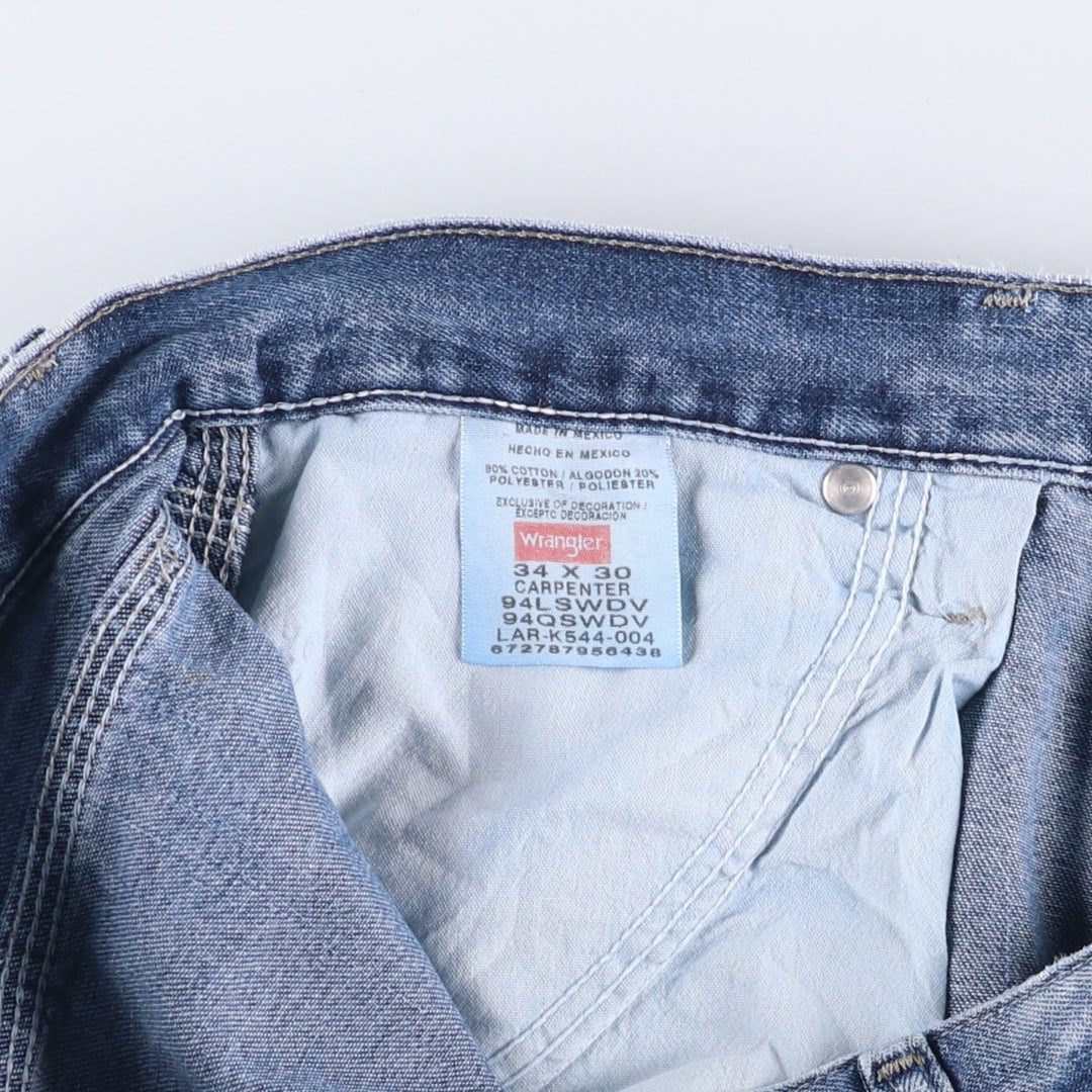00'S Wrangler CARPENTER denim painter pants for men, W35 equivalent cotton blue type Vintage Second Hand