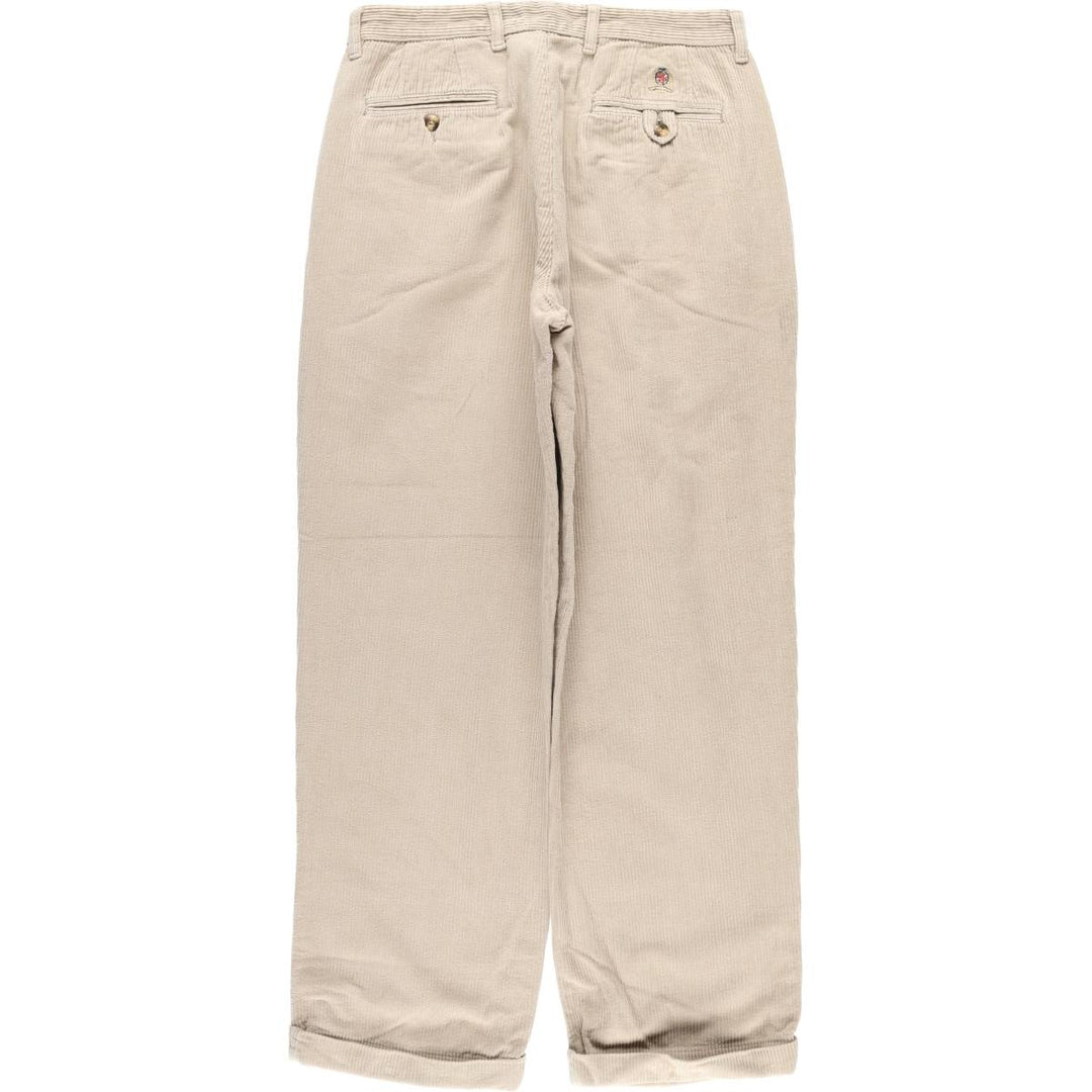 Vintage 90'S Tommy Hilfiger two-pleat corduroy pants, men's size W32. cotton Beige type Vintage Second Hand