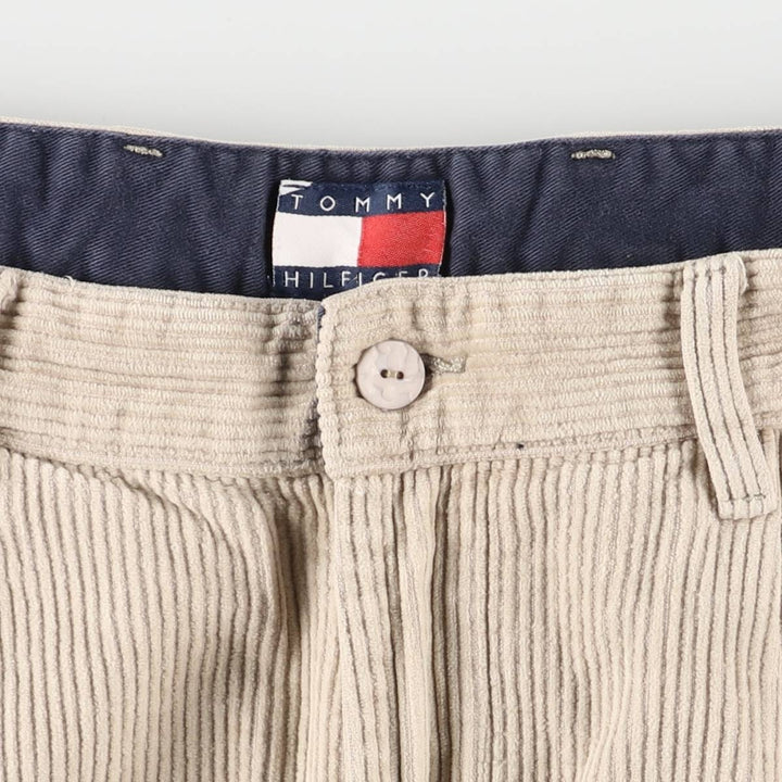 Vintage 90'S Tommy Hilfiger two-pleat corduroy pants, men's size W32. cotton Beige type Vintage Second Hand