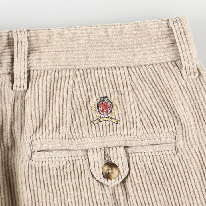 Vintage 90'S Tommy Hilfiger two-pleat corduroy pants, men's size W32. cotton Beige type Vintage Second Hand