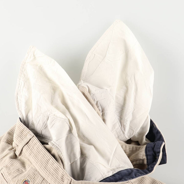 Vintage 90'S Tommy Hilfiger two-pleat corduroy pants, men's size W32. cotton Beige type Vintage Second Hand