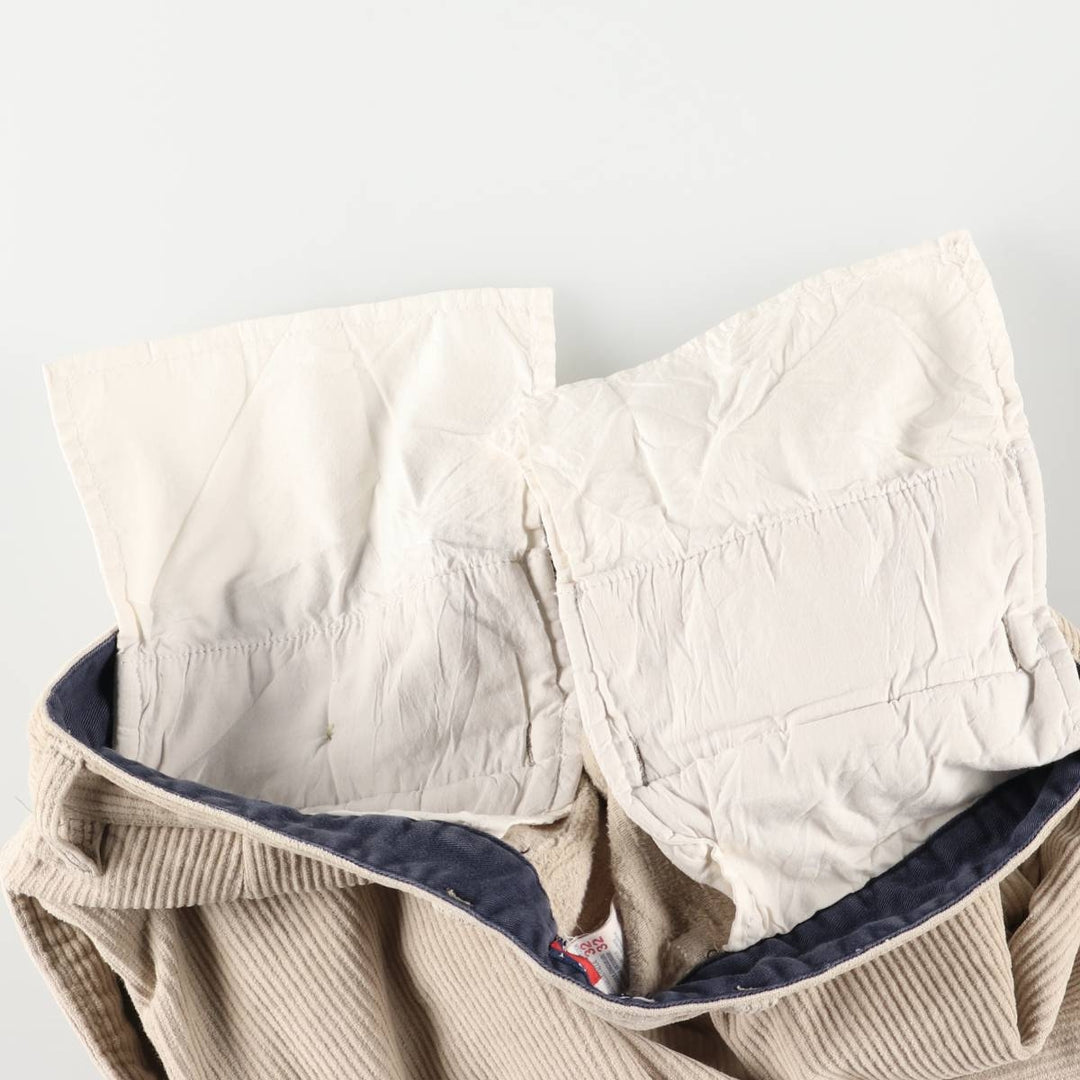 Vintage 90'S Tommy Hilfiger two-pleat corduroy pants, men's size W32. cotton Beige type Vintage Second Hand