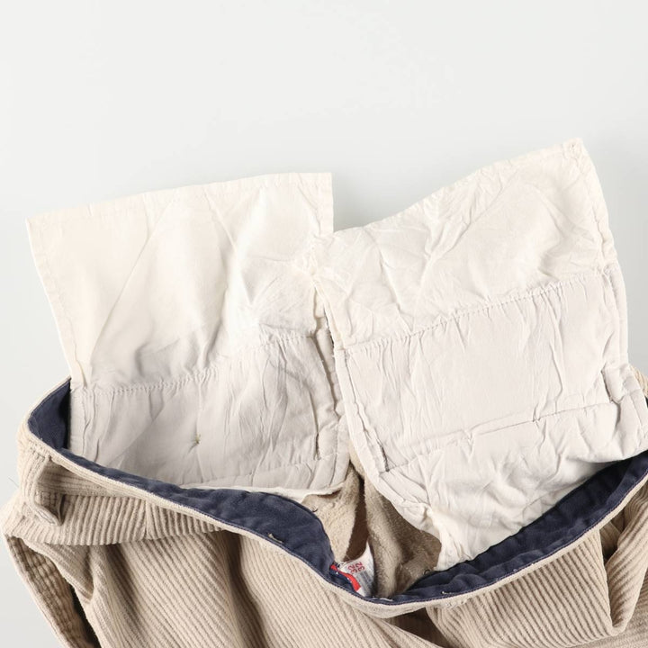 Vintage 90'S Tommy Hilfiger two-pleat corduroy pants, men's size W32. cotton Beige type Vintage Second Hand