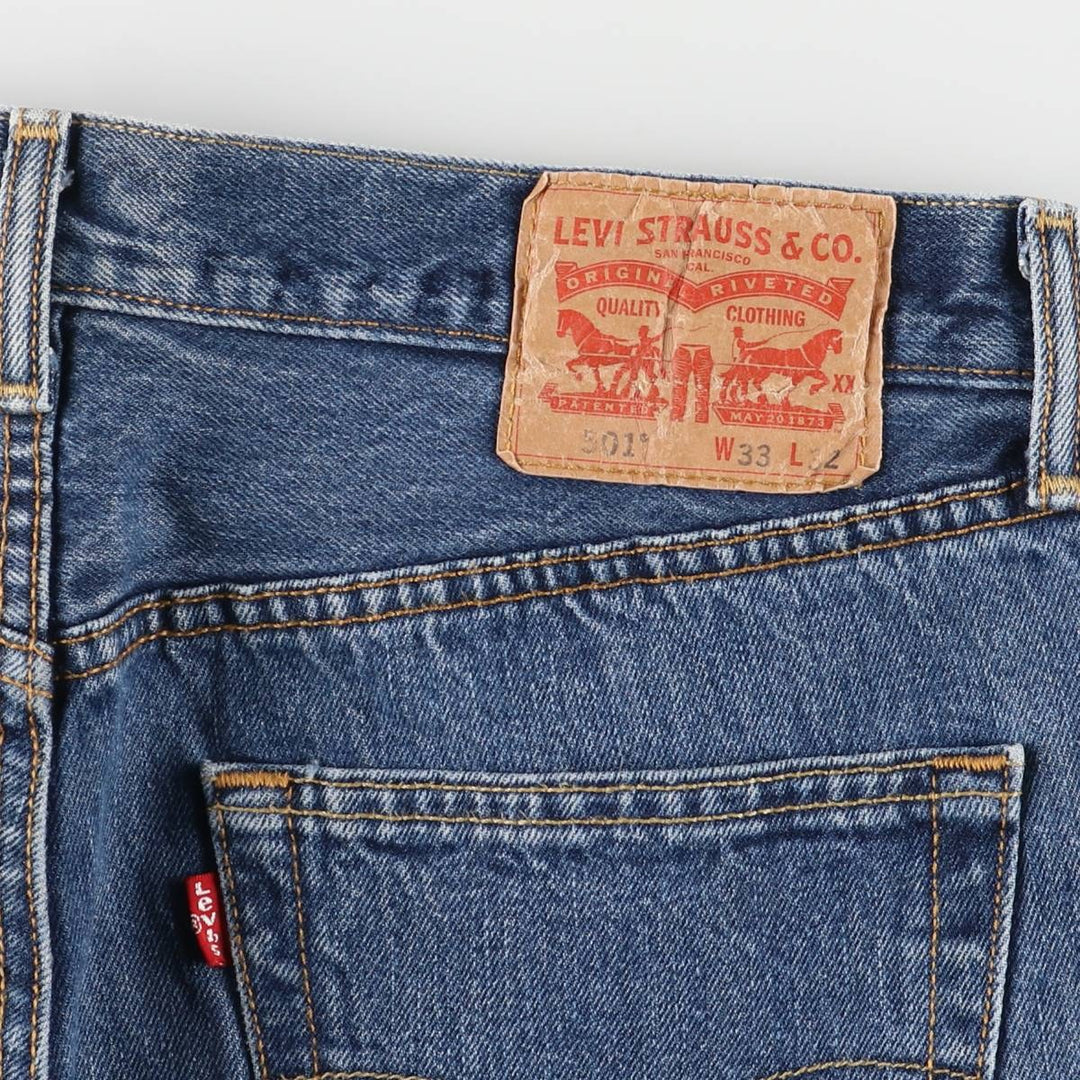 Levi's 501 straight denim pants for men, size W33 cotton blue type Vintage Second Hand