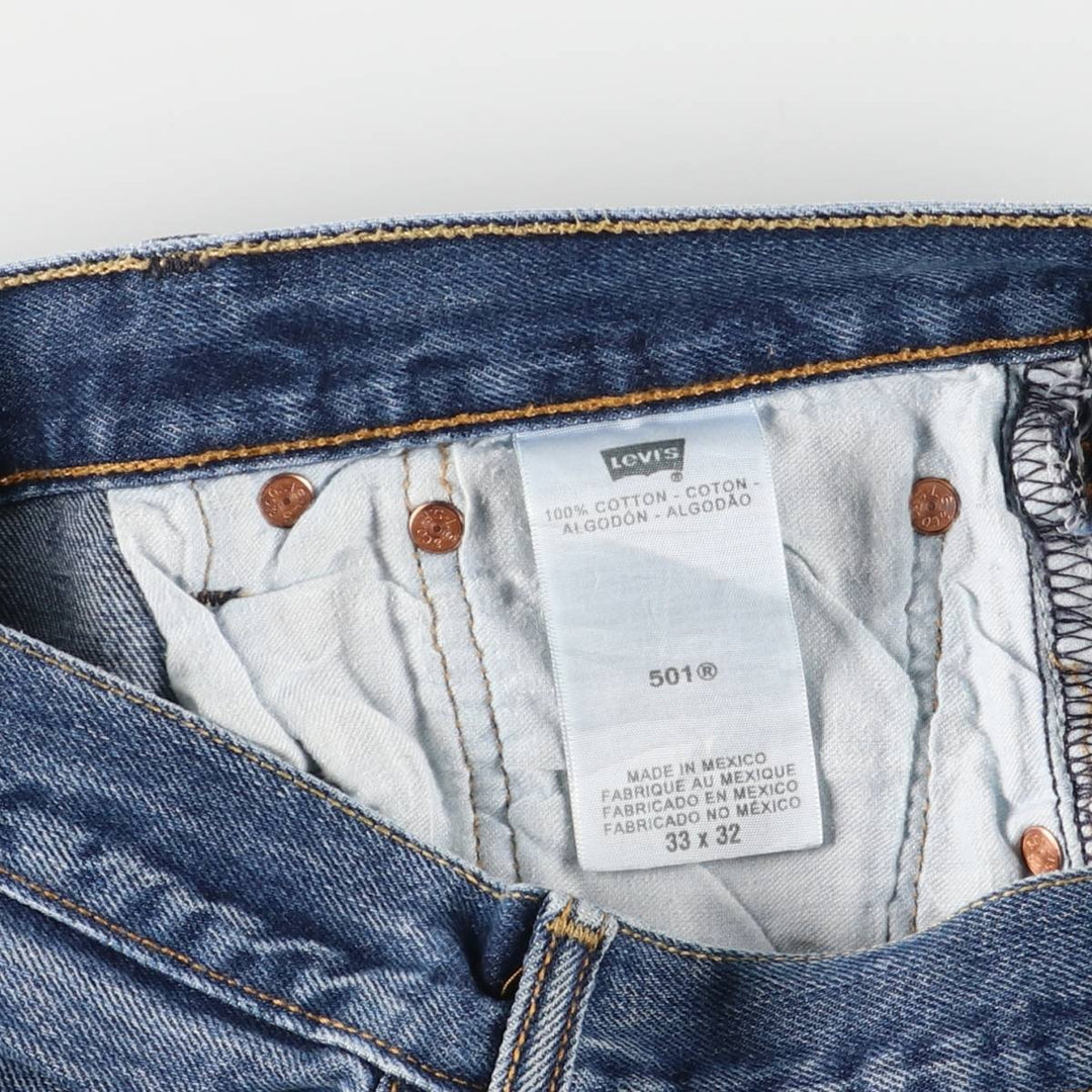 Levi's 501 straight denim pants for men, size W33 cotton blue type Vintage Second Hand