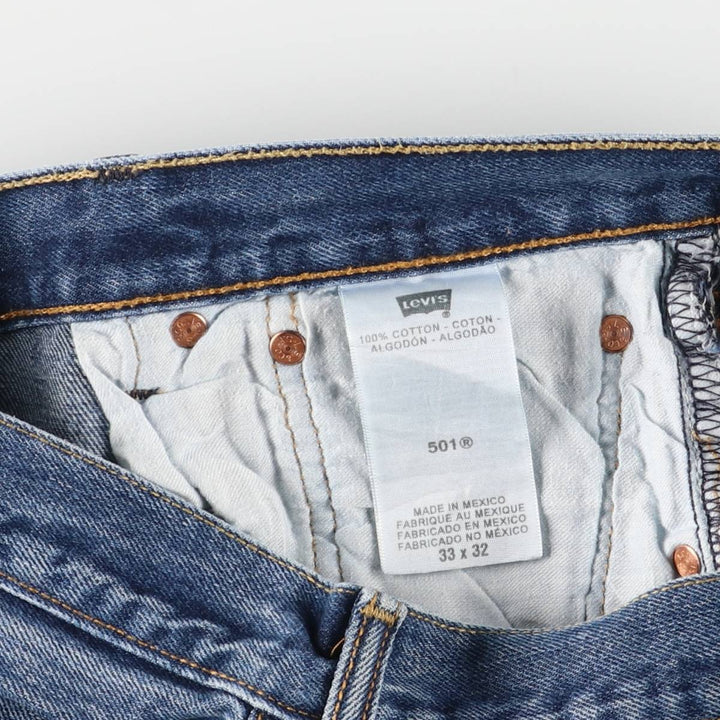 Levi's 501 straight denim pants for men, size W33 cotton blue type Vintage Second Hand