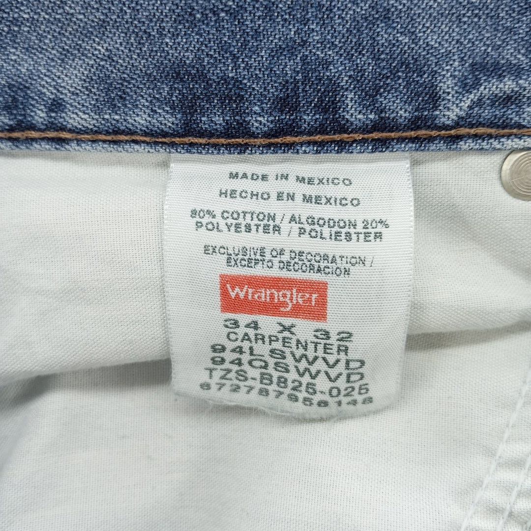 00'S Wrangler CARPENTER denim painter pants for men, W35 equivalent cotton blue type Vintage Second Hand