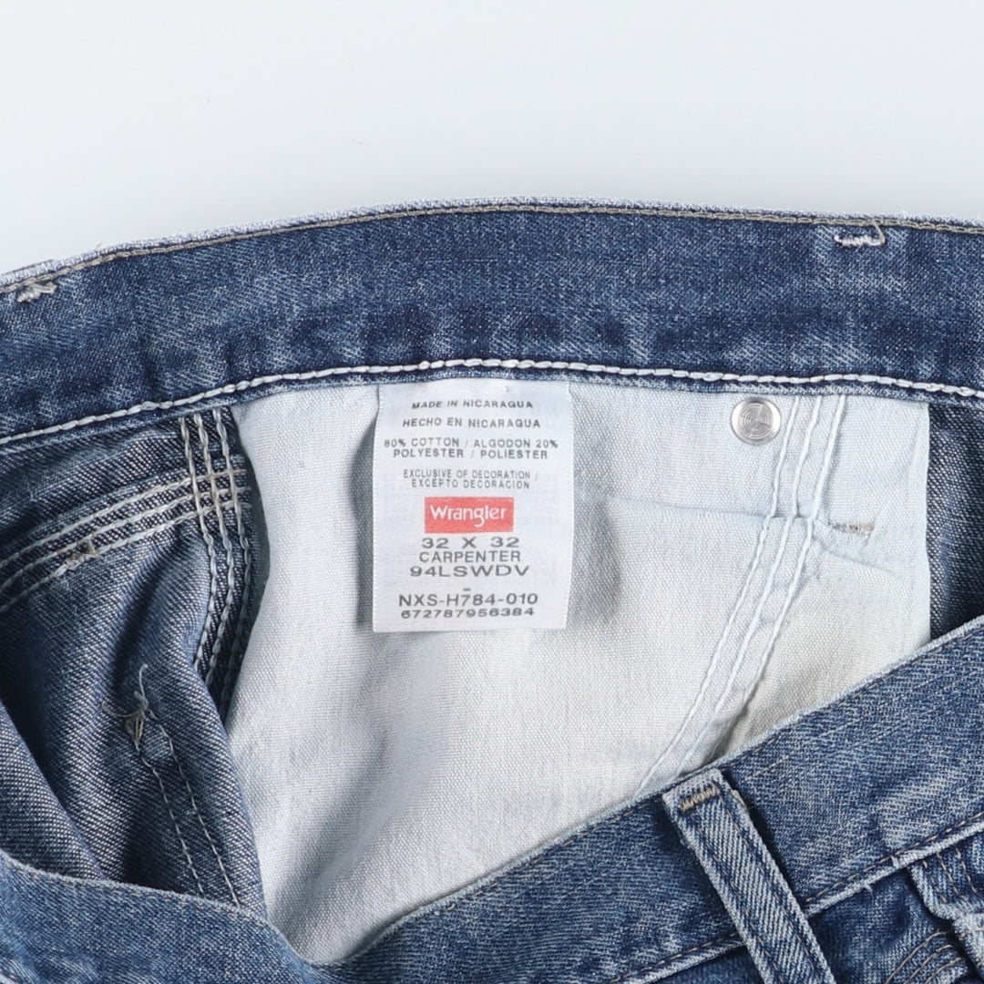 00'S Wrangler CARPENTER denim painter pants for men, equivalent to W34 cotton blue type Vintage Second Hand