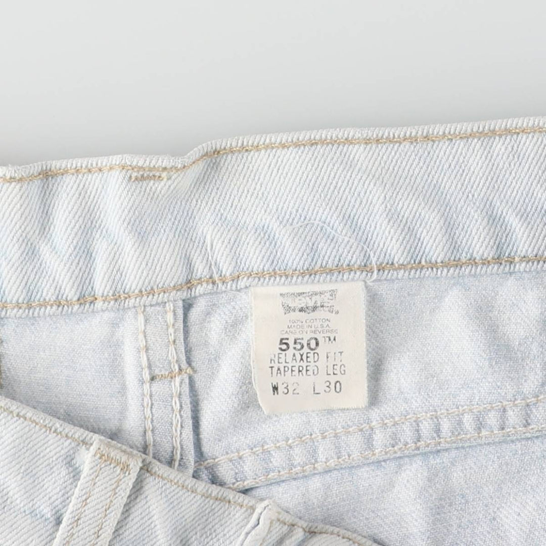 90'S Levi's 550-4804 Relaxed Fit Tapered Leg Denim Pants, Made in USA, Men's, Size W31, Vintage cotton Blue type light blue Vintage Second Hand